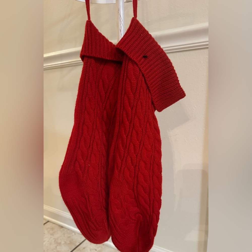 Cozy Cable-Knit Red Christmas Stockings – Set of 2